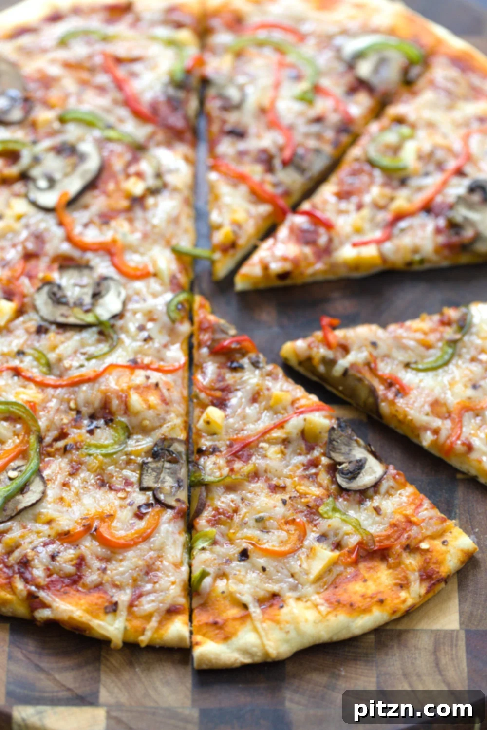 no yeast pizza dough a no yeast vegan pizza cut into slices