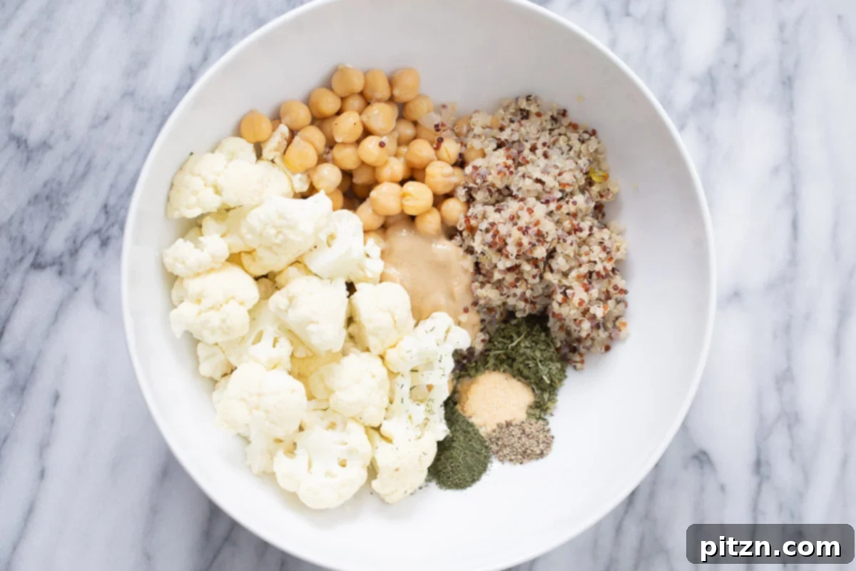 ingredients for vegan croquettes in a bowl 