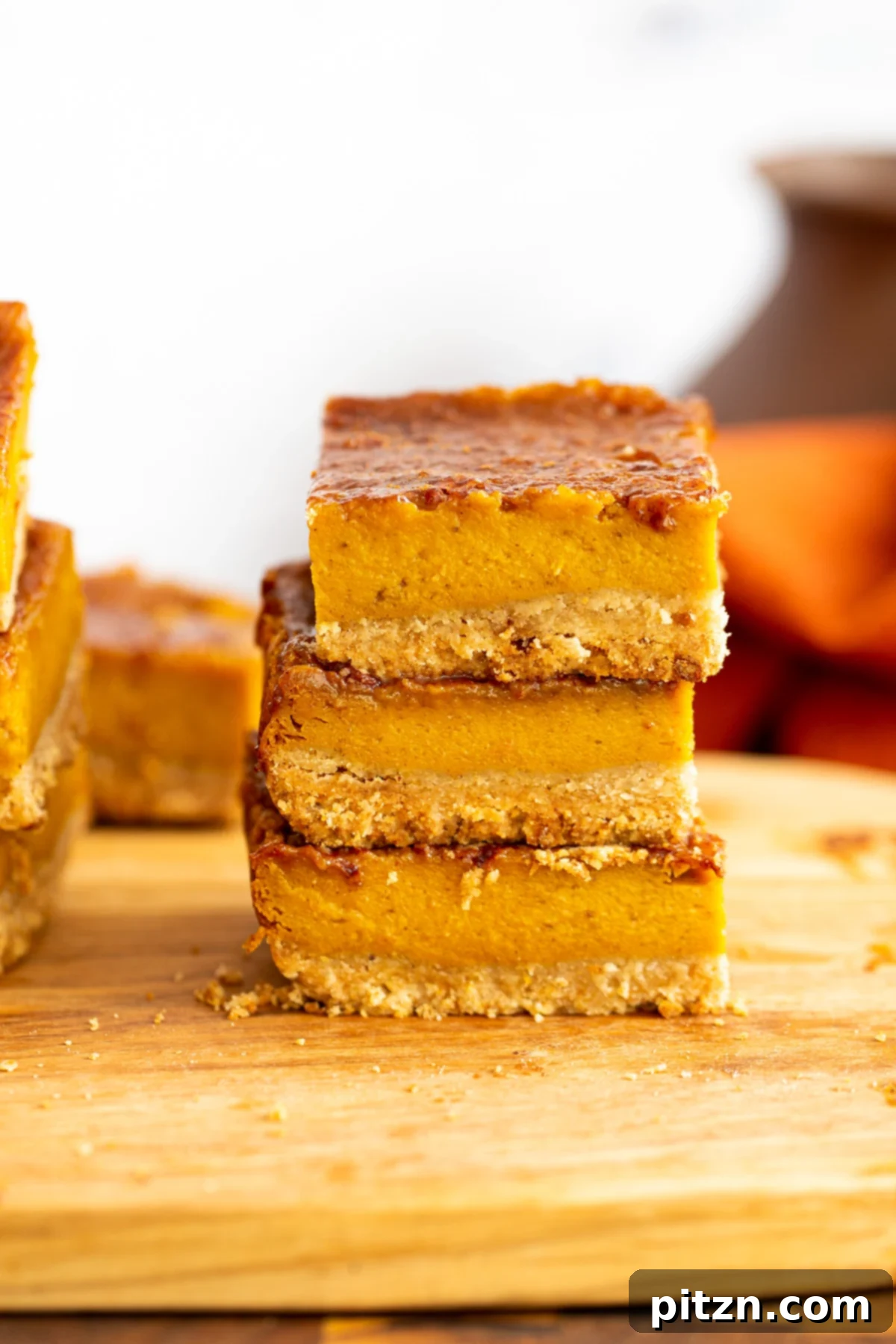 stacked vegan pumpkin pie bars