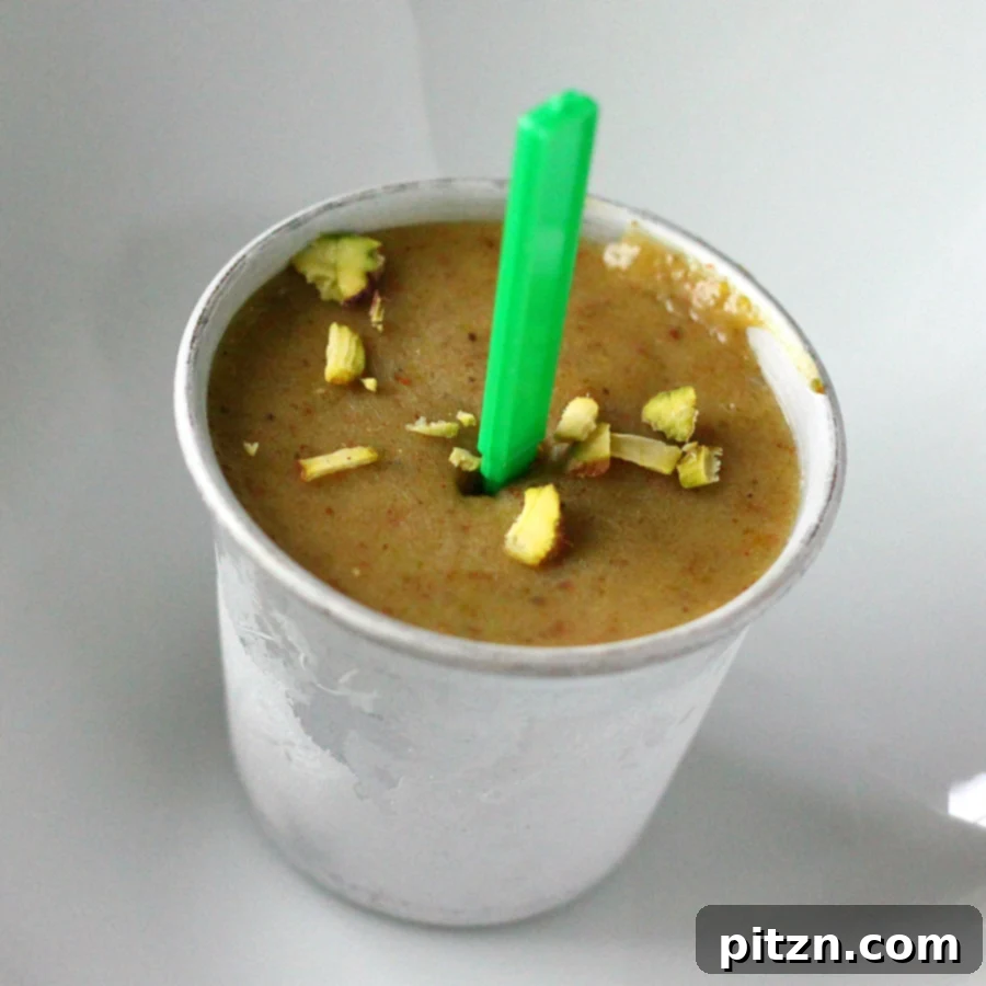 Vegan Gluten-Free Pistachio Almond Cardamom Kulfi Pops 3 Creamy Pistachio Almond Cardamom Popsicle - Indian Pista Kulfi Dessert. Non Dairy Ice Cream. Vegan Gluten-free Soy-free Recipe.