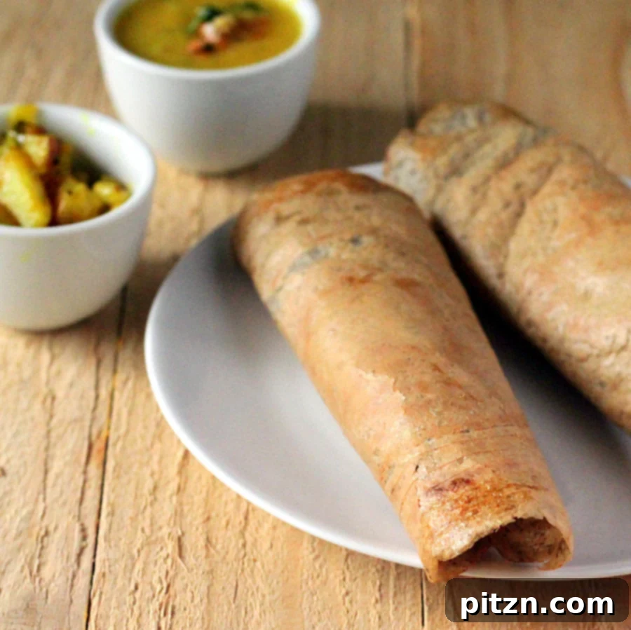 Dosa A Savory Vegan Glutenfree Lentil and Rice Crepe 7 Plate of dosa with a side of chutney