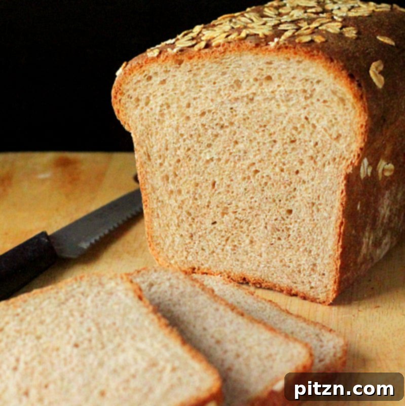 Daily Vegan Sandwich Loaf 8 Close-up of a perfectly sliced piece of vegan sandwich bread, highlighting its moist and airy texture