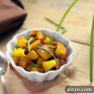 Aromatic Fennel Mustard Potato Leek Subzi Vegan Glutenfree 3 Potato Leek Subzi in a white bowl on a wooden work surface