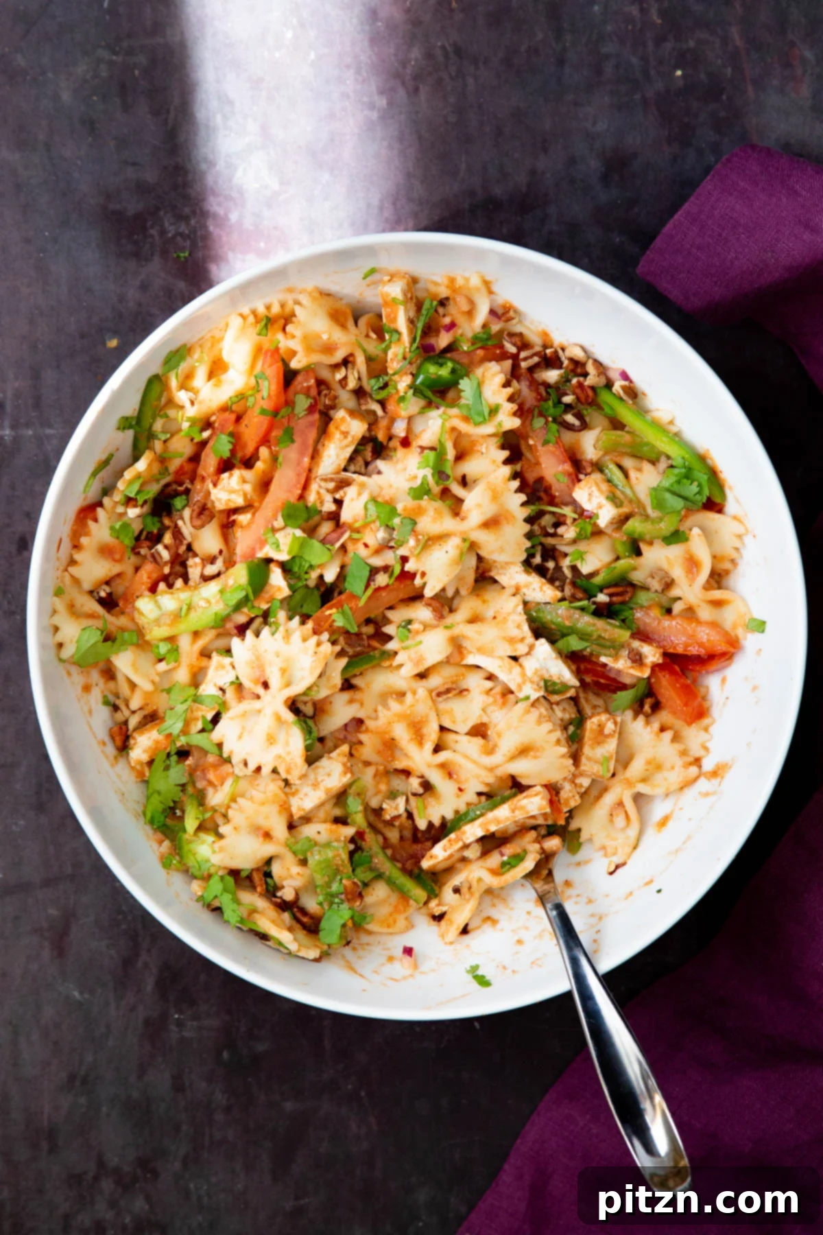 Fusion Tikka Pasta Salad 2 Vegan Tikka Masala Pasta Salad with fresh herbs