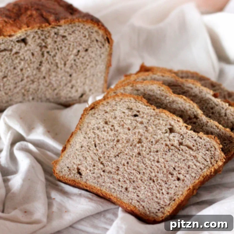 Simple No-Knead Vegan Strawberry Wheat Bread 2 A freshly baked No-Knead Strawberry Wheat Bread Loaf, sliced to reveal its soft, fruity interior.