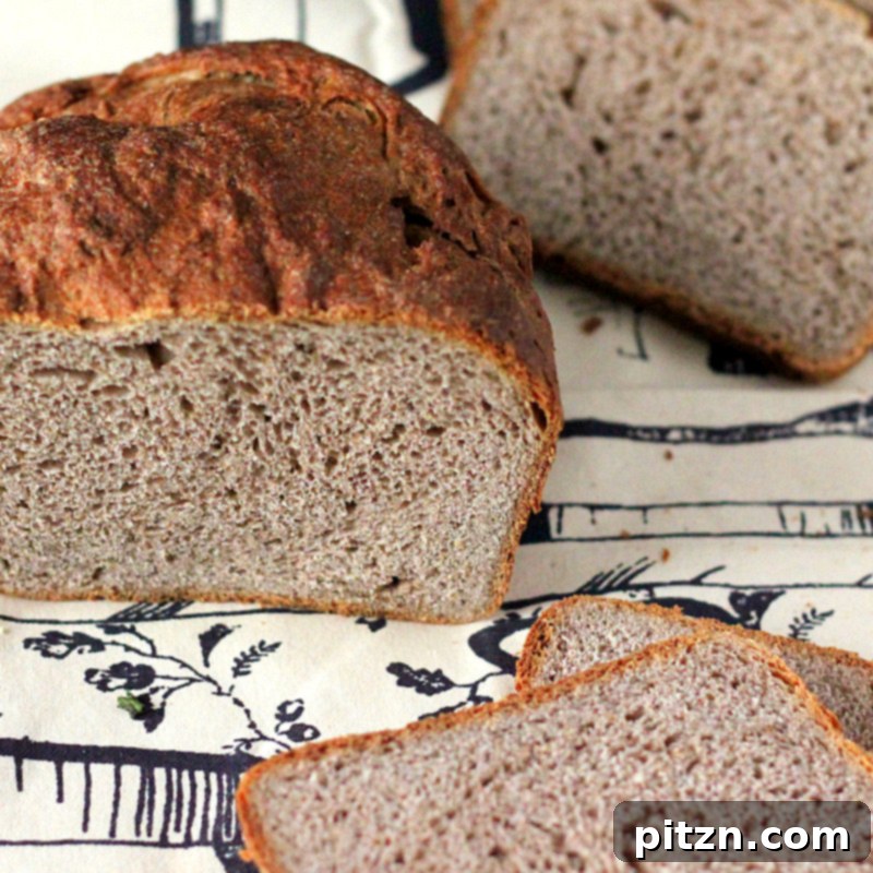 Simple No-Knead Vegan Strawberry Wheat Bread 4 Slices of No-Knead Strawberry Wheat Bread Loaf beautifully arranged on a white serving plate.