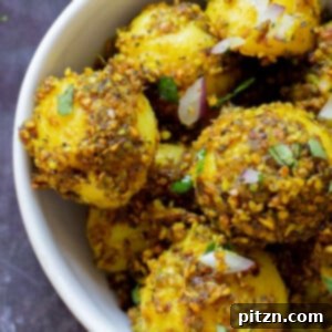 close-up of peanut sesame potatoes in a bowl