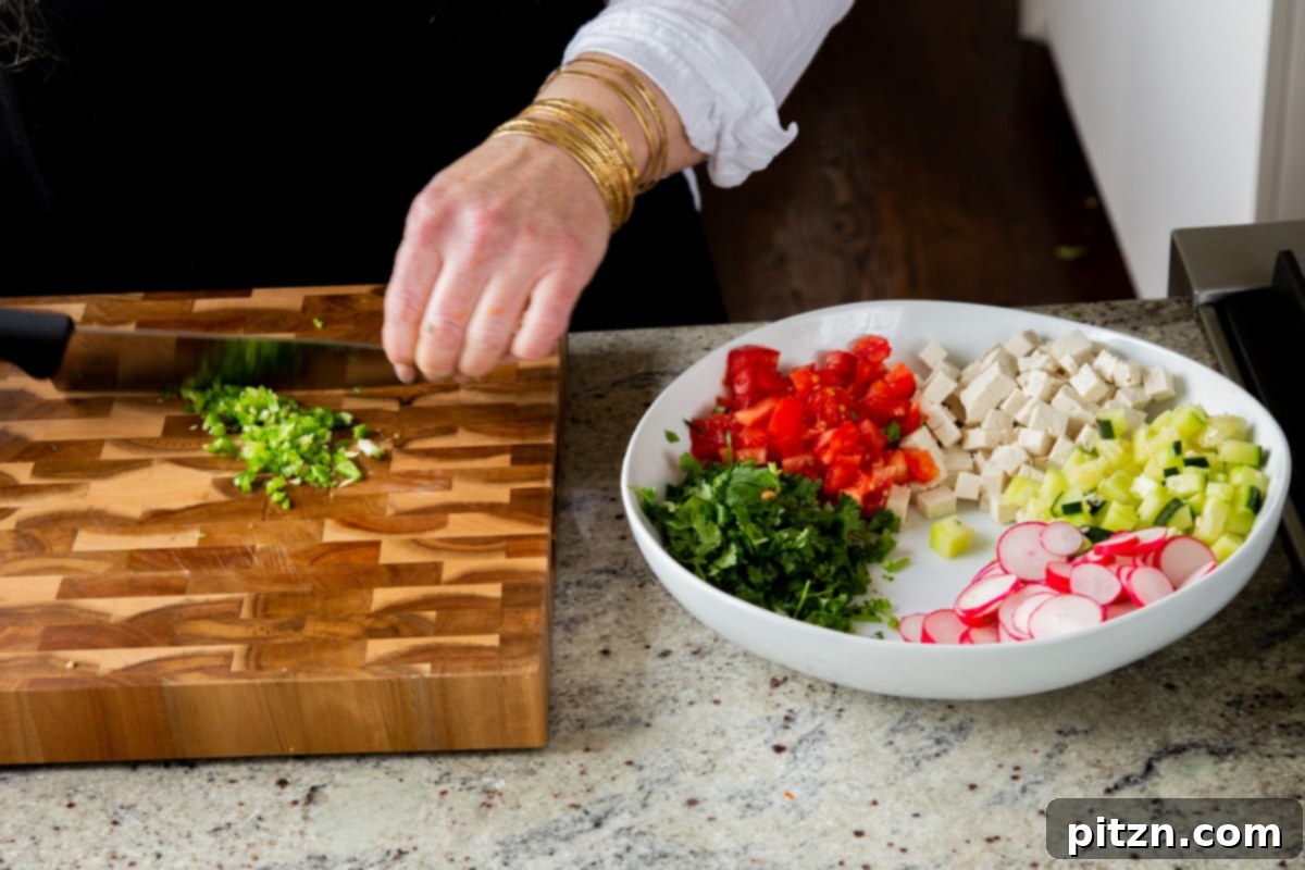 Wholesome Chaat Masala Chopped Salad 8 minting the green chili