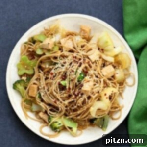 Tofu Soba Stir Fry with Broccoli and Bok Choy