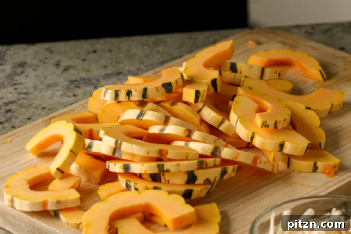 Comforting Delicata Squash and White Bean Casserole 10 delicata squash sliced into half moons