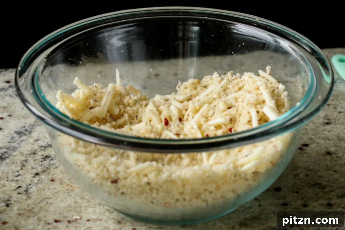 Comforting Delicata Squash and White Bean Casserole 22 cheese-breadcrumb mixture after mixing