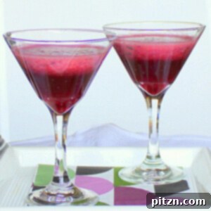 Vegan Spiced Berry Blend 2 Two glasses of blueberry strawberry spiced cooler on a white background
