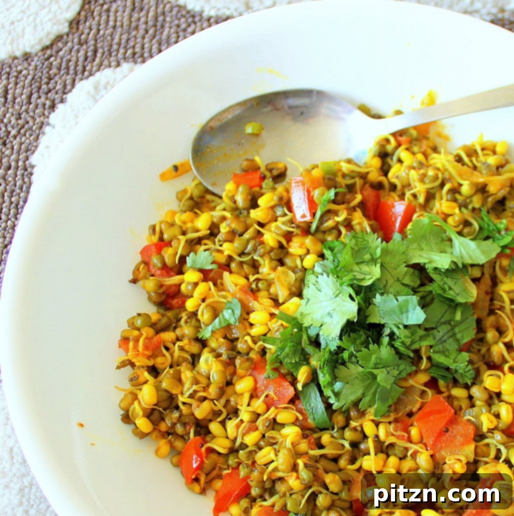 Spiced Sauteed Mung Bean Sprouts: Vegan Gluten-Free Breakfast 6 A vibrant display of various sprouts and legumes, highlighting plant-based protein sources.