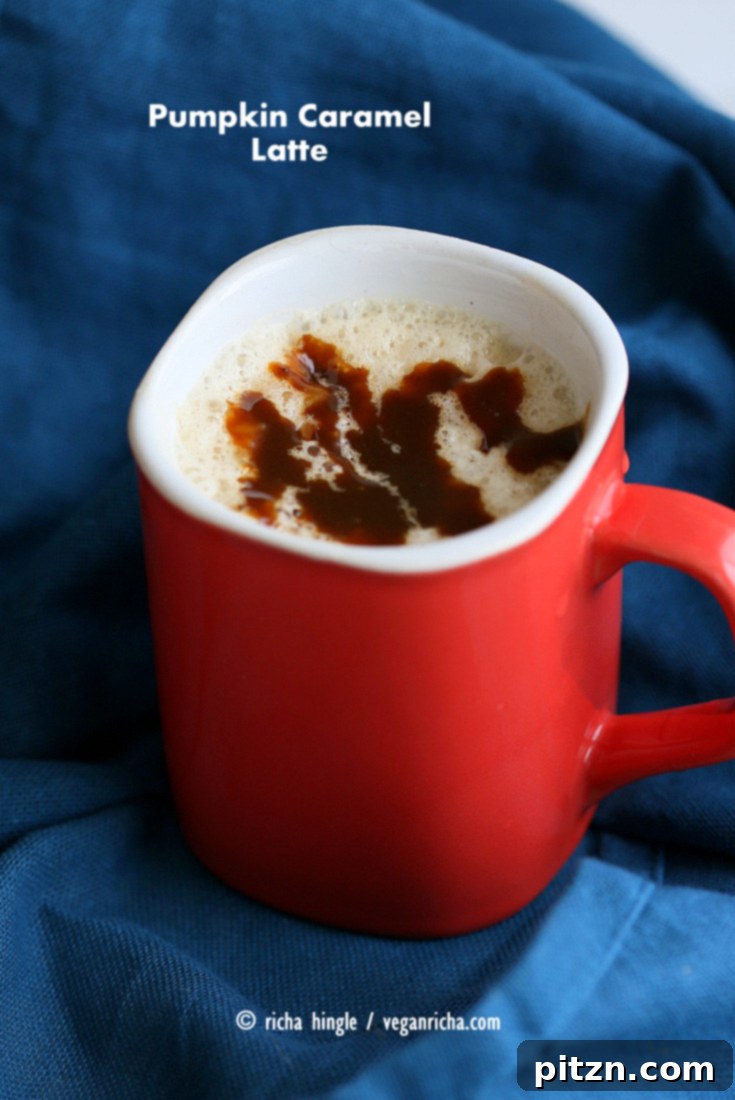 Cozy Vegan Pumpkin Spice Caramel Latte 6 Pumpkin Spice Caramel Latte | Vegan Richa