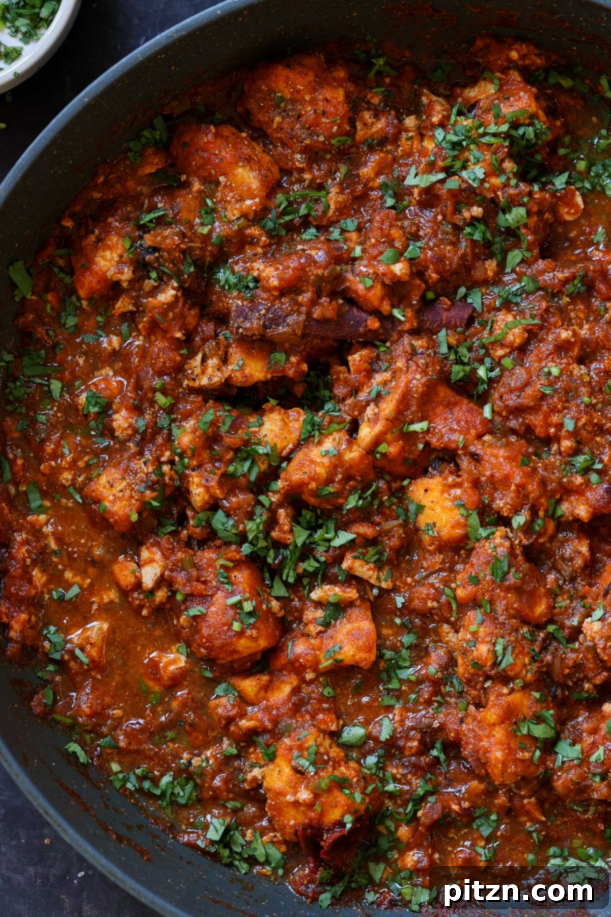 North Indian Smoky Rara Chicken Curry 2 rara chicken curry in the pan after cooking