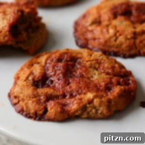 close-up of gochujang caramel cookies on the baking sheet