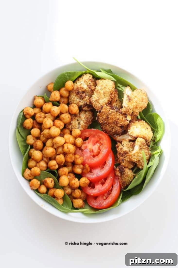 Vibrant Moroccan Harvest Bowl with Zesty Herb Drizzle 4 Moroccan Chickpea Cauliflower Bowl with Herb sauce | Vegan Richa