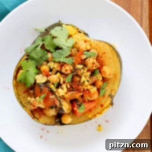 Curried Chickpea Stuffed Acorn Squash Recipe Image