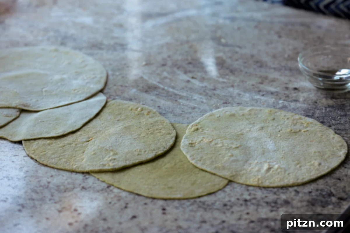 Yeast-Free Spinach Paratha Flatbread 26 A freshly rolled out spinach paratha resting on a clean counter, ready for cooking.