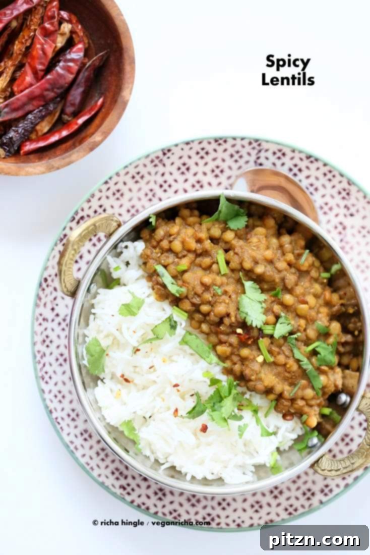 Wholesome Oil Free Spicy Garlic Dal 2 Oil free Lentil Soup - Spicy Dal | Vegan Richa