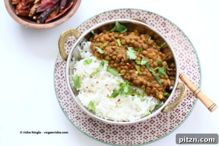 Wholesome Oil Free Spicy Garlic Dal 3 Oil free Lentil Soup - Spicy Dal | Vegan Richa