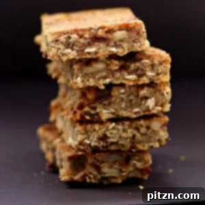Stack of banana nut snack bars