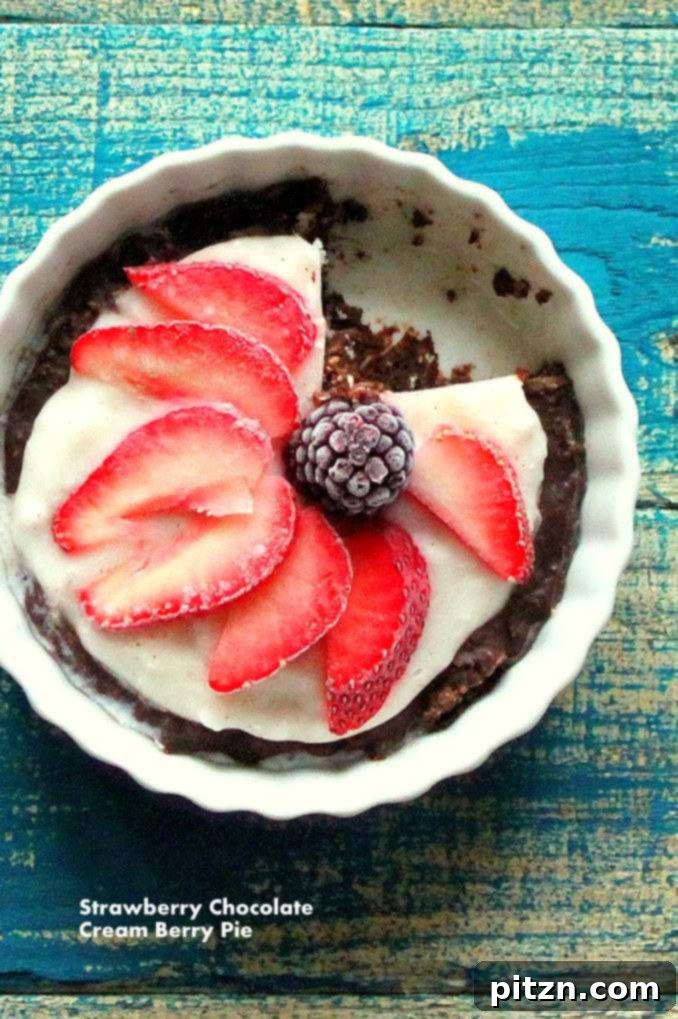 Plant-Powered Fourth of July Feasts 2 Delicious Vegan July 4th No-Bake Chocolate Cream Berry Firework Pie