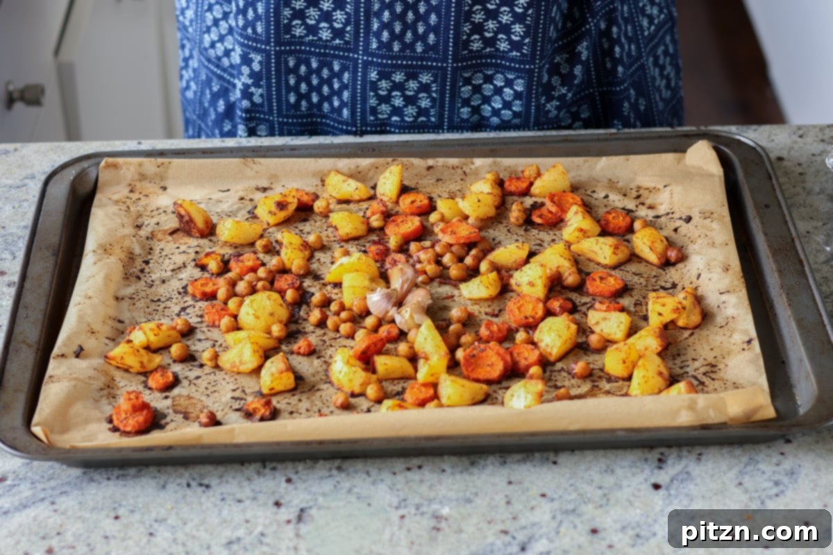 Roasted veggies on the sheet pan