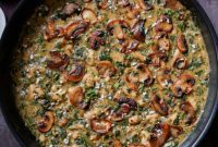 One-Pan Spinach, Mushroom, and Bean Medley