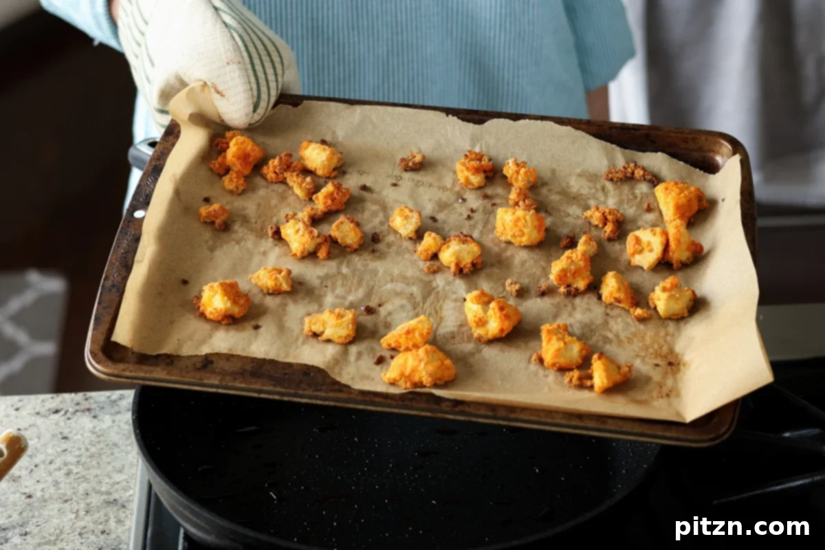 tofu on the baking pan after baking
