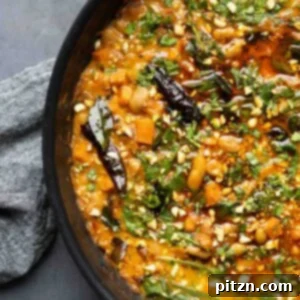 close-up of Indian-inspired white bean stew in the pan